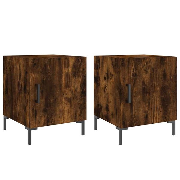 vidaXL Tables de chevet 2 Pièces chêne fumé 40x40x50 cm bois d'ingénierie