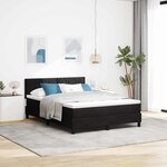 vidaXL Lit à ressort LED avec matelas Noir 140 x 200 cm Velours