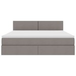 vidaXL Lit de rangement LED avec matelas Taupe 180 x 200 cm Tissu