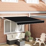 vidaXL Auvent Rétractable Noir 350 x 250 cm Polyester et Aluminium