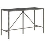 vidaXL Ensemble de bar de jardin 7 Pièces avec coussins gris poly rotin