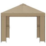 vidaXL Pavillon 3 x 3 m Beige Polyester et Acier 190 gsm