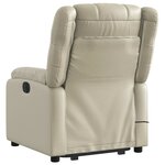 vidaXL Fauteuil inclinable de massage électrique crème similicuir