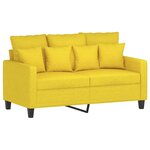vidaXL Ensemble de canapés 2 Pièces avec coussins Jaune clair Tissu