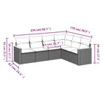 vidaXL Salon de jardin 6 Pièces avec coussins noir résine tressée