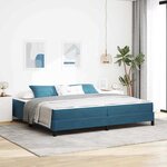 vidaXL Lit boxspring avec matelas Bleu foncé 200 x 200 cm Velours