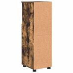 vidaXL Cabinet de salle de bain avec porte Chêne fumé 30 x 35 x 95 cm