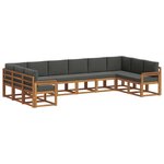 vidaXL Ensemble de canapés d'extérieur 10 Pièces Naturel et Anthracite