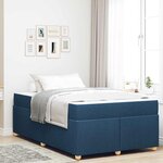 vidaXL Cadre de lit avec matelas Bleu 120 x 200 cm tissu