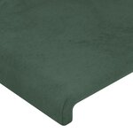 vidaXL Tête de lit à LED Vert foncé 200x5x118/128 cm Velours