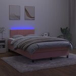 vidaXL Sommier à lattes de lit avec matelas et LED Rose 120x200 cm