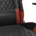 vidaXL Chaise de jeu avec repose-pied Noir/rouge bordeaux Similicuir