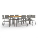 vidaXL Ensemble à manger de jardin 9 Pièces Résine tressée Anthracite