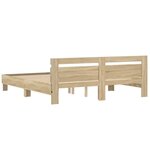 vidaXL Cadre de lit avec LED Sonoma 193 x 203 cm Bois d'ingénierie