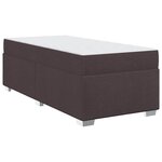 vidaXL Cadre de lit avec matelas Marron foncé 90 x 200 cm tissu