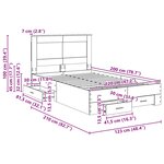 vidaXL Cadre de lit avec tiroir avec tête de lit Bois d'ingénierie