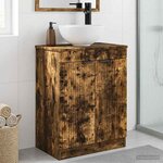 vidaXL Meuble de salle de bain avec évier Chêne fumé 54 x 35 x 83 cm