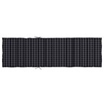 vidaXL Coussin de chaise longue motif à carreaux noir tissu oxford