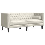 vidaXL Canapé Chesterfield avec traversins 2 places crème velours