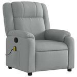 vidaXL Fauteuil inclinable de massage gris clair tissu