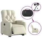 vidaXL Fauteuil inclinable électrique crème similicuir