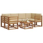 vidaXL Ensemble de canapés d'extérieur 7 Pièces Naturel et Beige