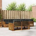vidaXL Ensemble de canapés d'extérieur 7 pc Naturel et Anthracite