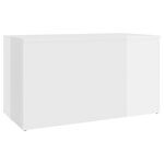 vidaXL Coffre de rangement Blanc brillant 84x42x46cm Bois d'ingénierie