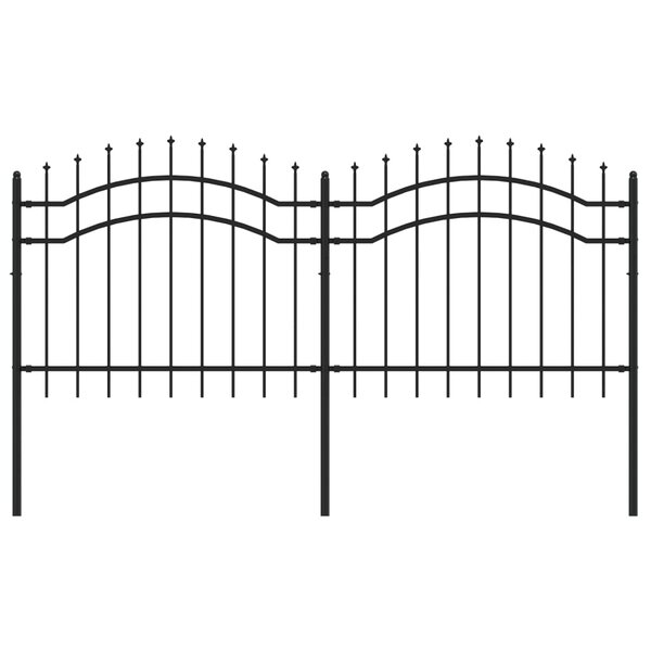 vidaXL Clôture de jardin avec sommet de lance Noir 140 cm