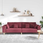 vidaXL Sofa en tissu avec coussin Bordeaux 208 cm tissu