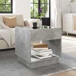 vidaXL Table basse avec LED infini gris béton 50x50x50 cm