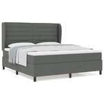 vidaXL Lit avec matelas à ressorts Gris foncé 180x200 cm en tissu.