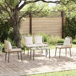 vidaXL Ensemble de salle à manger pour jardin 3 Pièces Marron Noir Crème