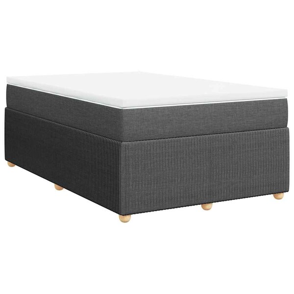 vidaXL Sommier à lattes de lit avec matelas Gris foncé 120x200cm Tissu