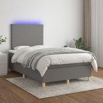 vidaXL Sommier à lattes de lit et matelas et LED Gris foncé 120x200 cm