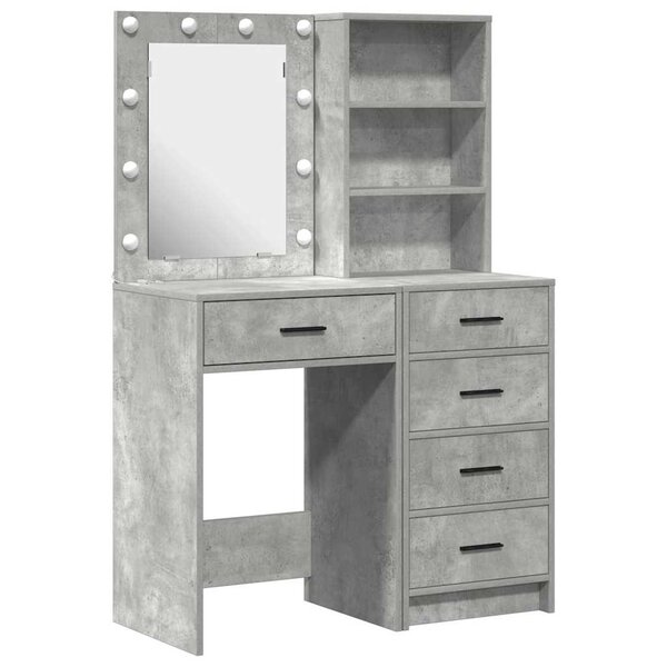 vidaXL Table de Toilette 2 Pièces Gris 50 x 41 x 135 cm Bois d'ingénierie