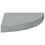 vidaXL Étagère d'angle flottante Gris brillant 25x25x3 8 cm MDF