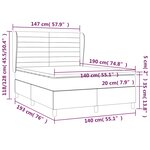 vidaXL Sommier à lattes de lit avec matelas Noir 140x190 cm Tissu