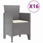 vidaXL Ensemble de salle à manger pour jardin 17 Pièces Gris clair