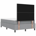 vidaXL Lit à ressorts avec matelas Gris clair 120 x 200 cm tissu