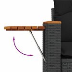 vidaXL Ensemble de canapé de jardin avec coussin 10 Pièces Noir