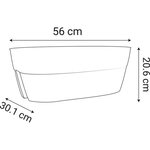 Jardinière Cavaliere 19 5 L - Systeme de Fixation - pour Balcons et Rambardes - Vert laurier