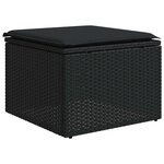 vidaXL Salon de jardin 8 Pièces avec coussins noir résine tressée