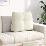 vidaXL Coussin de Dos Crème 60 x 24 x 50 cm Velours