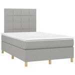 vidaXL Sommier à lattes de lit matelas LED gris clair 120x190 cm tissu