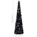 vidaXL Sapin de Noël artificiel escamotable noir 180 cm PET