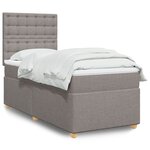 vidaXL Sommier à lattes de lit avec matelas Taupe 100x200 cm Tissu