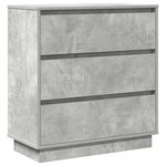 vidaXL Cabinet de chevet avec tiroir Gris béton 71 x 34 5 x 75 cm