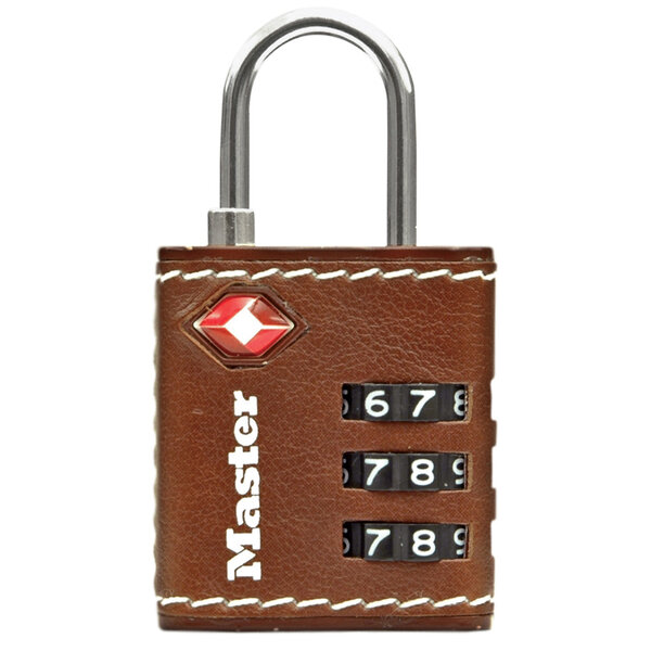 Cadenas à Combinaison TSA  Cuir Marron  5 5 x 3 x 2 6 cm