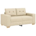 Canapé Loveseat vidaXL Crème 120 cm en tissu